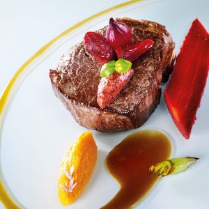 Beef Fillet with Carrots, Fallot Blackcurrant Mustard